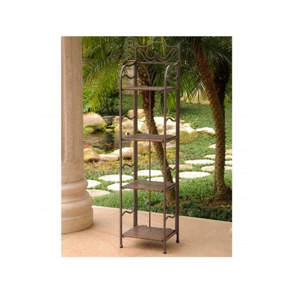 International Caravan 12 in. Valencia 4-Tier Plant Stand, Antique Brown 4120-ABN